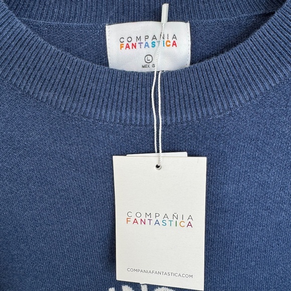 Kung Fu Cat Leopard Sweater Jacquard Knit Relaxed Fit Women's Size L - Picture 6 of 11